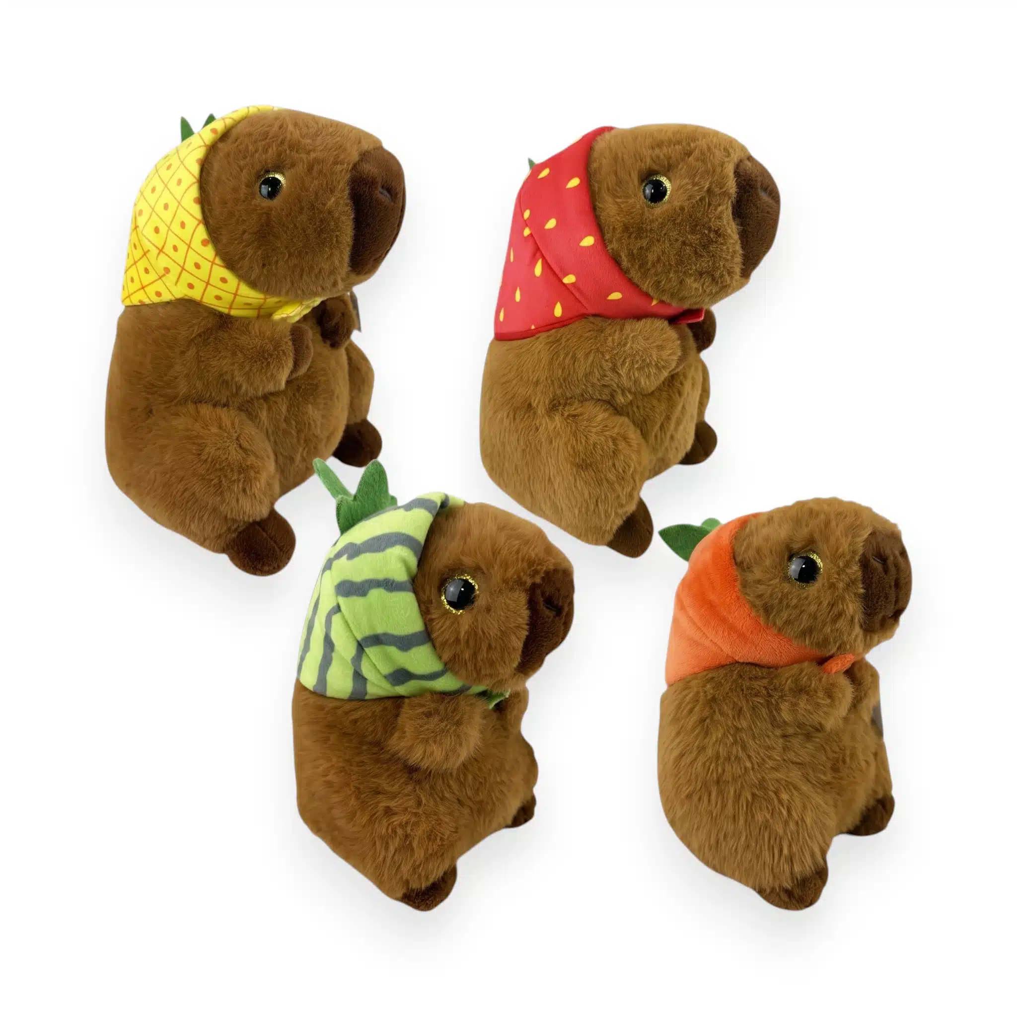Peluche capybara avec bonnet 15 cm 4 modèles assortis peluche kawaii douce
