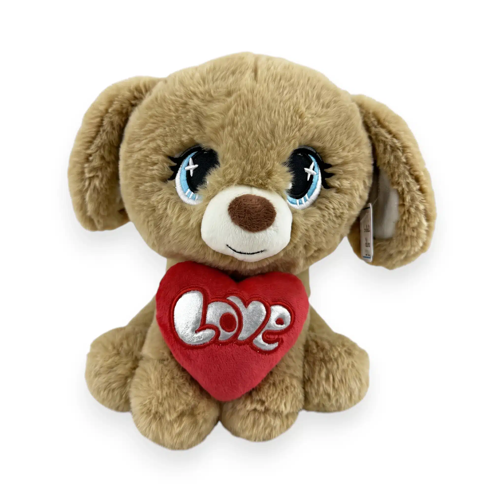 Peluche chien avec cœur Love rouge 25 cm ultra douce