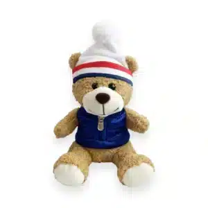 Peluche ours avec veste et bonnet 18 cm ultra douce peluche ours hiver