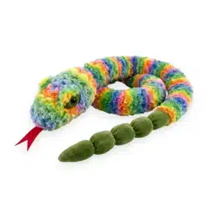 Peluche serpent multicolore 140 cm ultra douce coloris arc-en-ciel