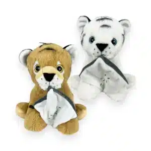 Peluches tigres avec couverture 20 cm 2 modèles assortis ultra douces