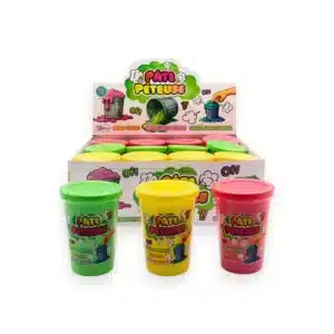 Pâte pèteuse fluo 190 grammes en pot 3 couleurs assorties