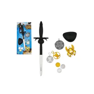 Épée pirate 18 cm avec accessoires et pièces de trésor