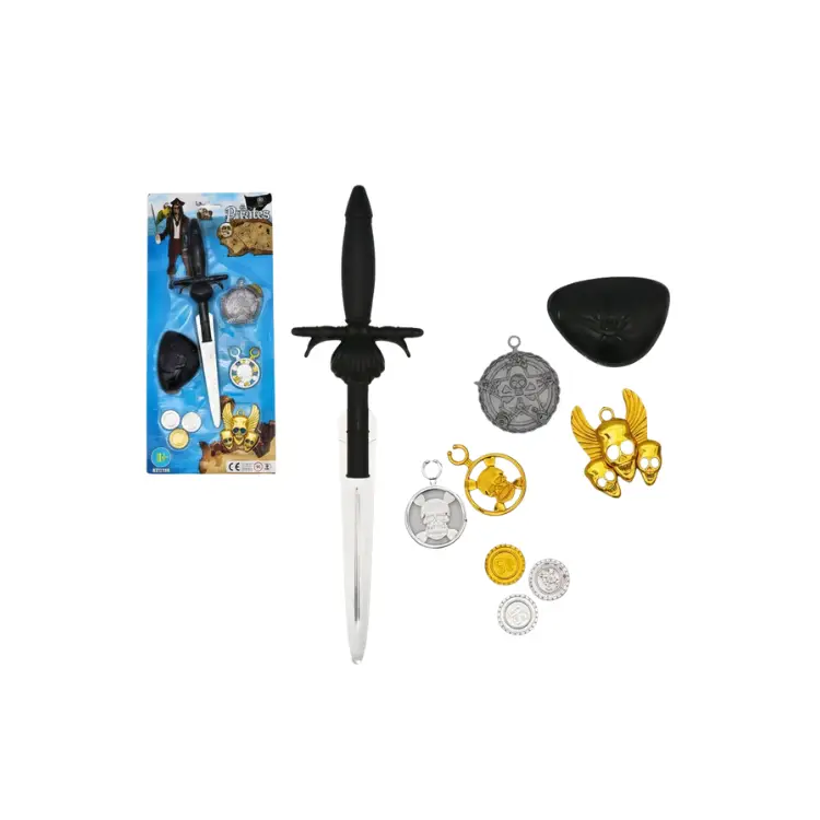 Épée pirate 18 cm avec accessoires et pièces de trésor