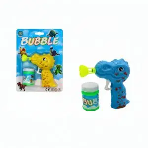 Pistolet à bulles dinosaure 3 couleurs assorties avec recharge